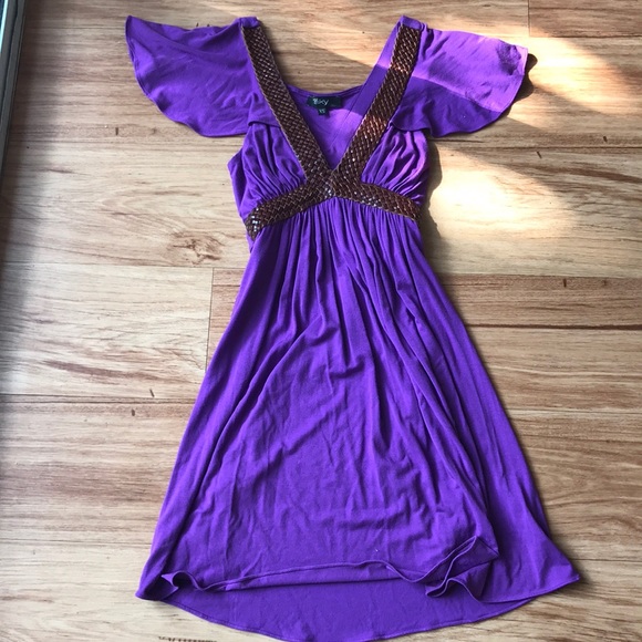 purple bohemian dress